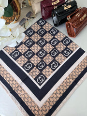 Gucci Krep İpek Eşarp 44125 - Soft Vizon - Organic ScarfsOrganic Scarfs