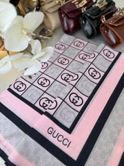 Gucci Krep İpek Eşarp 44125 - Toz Pembe - Organic ScarfsOrganic Scarfs