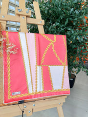 Halat Desen Vakko Twill Eşarp 77003 - Mercan - Organic ScarfsOrganic Scarfs
