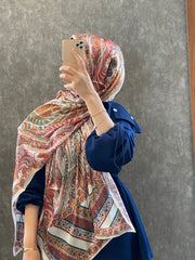 İTHAL ETRO DESEN NEW VUAL İPEK ŞAL 44344 - Altın - Organic ScarfsOrganic Scarfs