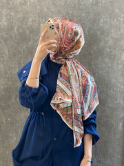 İTHAL ETRO DESEN NEW VUAL İPEK ŞAL 44344 - Altın - Organic ScarfsOrganic Scarfs