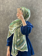 İTHAL ETRO DESEN NEW VUAL İPEK ŞAL 44344 - Çağla - Organic ScarfsOrganic Scarfs