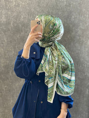 İTHAL ETRO DESEN NEW VUAL İPEK ŞAL 44344 - Çağla - Organic ScarfsOrganic Scarfs