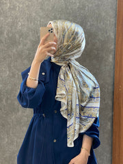 İTHAL ETRO DESEN NEW VUAL İPEK ŞAL 44344 - Hardal - Organic ScarfsOrganic Scarfs