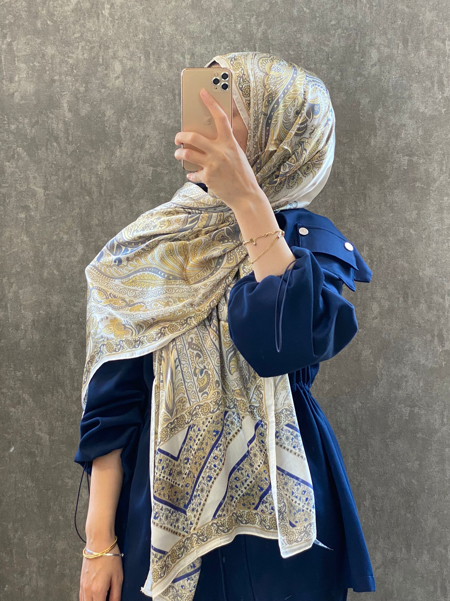 İTHAL ETRO DESEN NEW VUAL İPEK ŞAL 44344 - Hardal - Organic ScarfsOrganic Scarfs