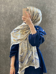 İTHAL ETRO DESEN NEW VUAL İPEK ŞAL 44344 - Hardal - Organic ScarfsOrganic Scarfs