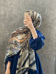 İTHAL ETRO DESEN NEW VUAL İPEK ŞAL 44344 - Karamel - Organic ScarfsOrganic Scarfs