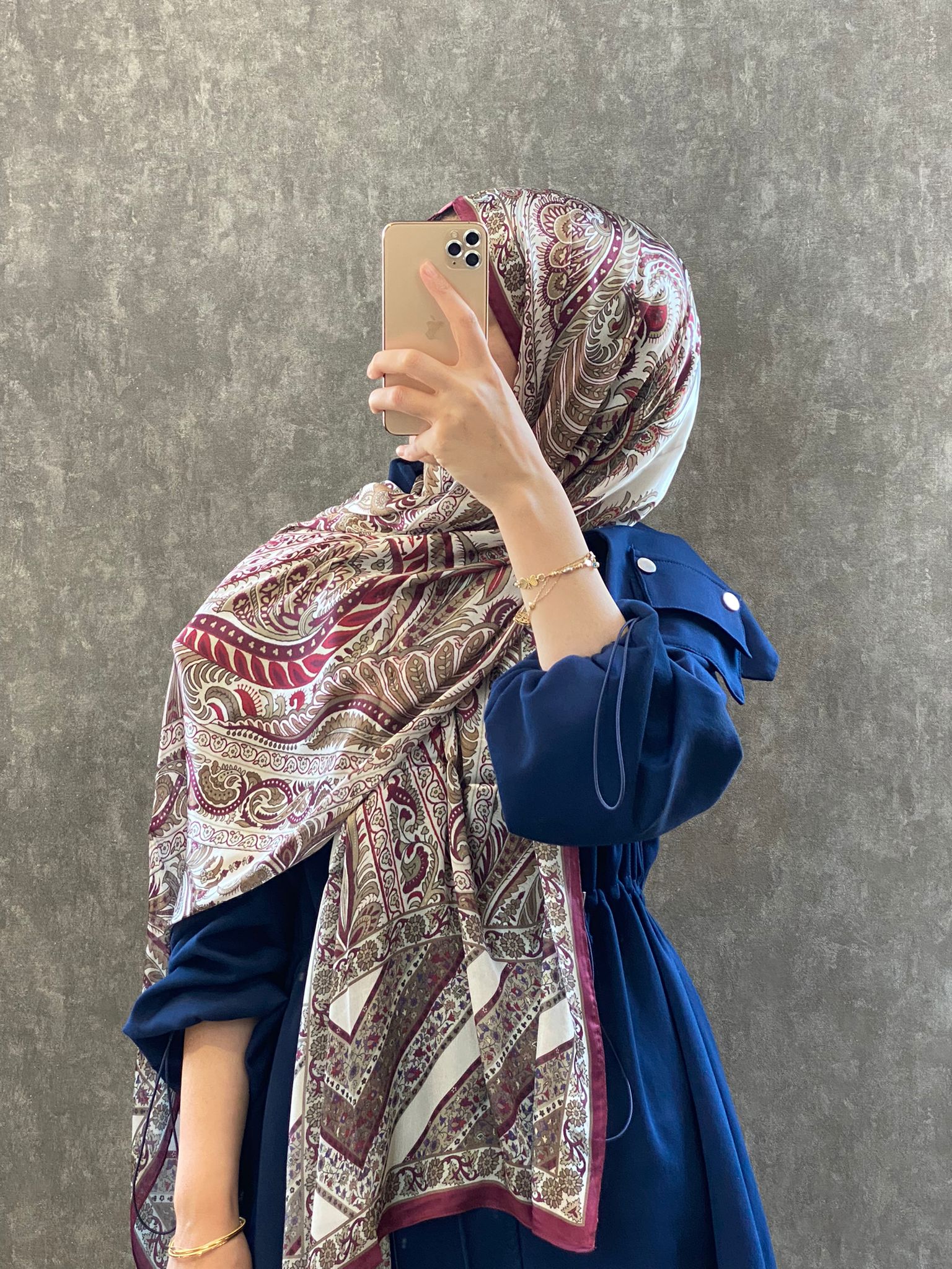 İTHAL ETRO DESEN NEW VUAL İPEK ŞAL 44344 - Mürdüm - Organic ScarfsOrganic Scarfs