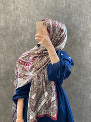 İTHAL ETRO DESEN NEW VUAL İPEK ŞAL 44344 - Mürdüm - Organic ScarfsOrganic Scarfs