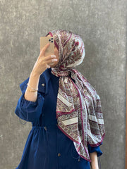 İTHAL ETRO DESEN NEW VUAL İPEK ŞAL 44344 - Mürdüm - Organic ScarfsOrganic Scarfs