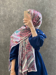 İTHAL ETRO DESEN NEW VUAL İPEK ŞAL 44344 - Pembe - Organic ScarfsOrganic Scarfs