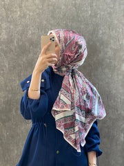 İTHAL ETRO DESEN NEW VUAL İPEK ŞAL 44344 - Pembe - Organic ScarfsOrganic Scarfs