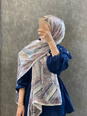 İTHAL ETRO DESEN NEW VUAL İPEK ŞAL 44344 - Pudra pembe - Organic ScarfsOrganic Scarfs
