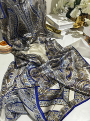 İTHAL ETRO DESEN NEW VUAL İPEK ŞAL 44344 - Saks - Organic ScarfsOrganic Scarfs