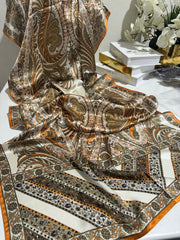 İTHAL ETRO DESEN NEW VUAL İPEK ŞAL 44344 - Turuncu - Organic ScarfsOrganic Scarfs