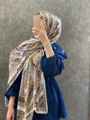 İTHAL ETRO DESEN NEW VUAL İPEK ŞAL 44344 - Vizon - Organic ScarfsOrganic Scarfs