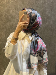 İthal Etro Yeni Sezon İthal Etnik Desen Vual İpek Şal 10041 - Bademi - Organic ScarfsOrganic Scarfs