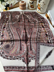 İthal Etro Yeni Sezon İthal Etnik Desen Vual İpek Şal 10041 - İncir - Organic ScarfsOrganic Scarfs