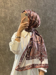 İthal Etro Yeni Sezon İthal Etnik Desen Vual İpek Şal 10041 - İncir - Organic ScarfsOrganic Scarfs