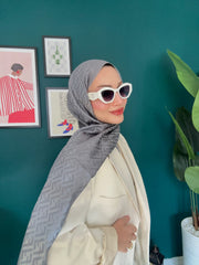 İthal Fendi Kaşmir İpek Şal 49101 - Füme - Organic ScarfsOrganic Scarfs