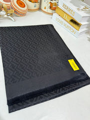 İthal Fendi Kaşmir İpek Şal 49101 - Siyah - Organic ScarfsOrganic Scarfs