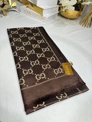 İthal G Kaşmir İpek Şal 49102 - Kahve - Organic ScarfsOrganic Scarfs