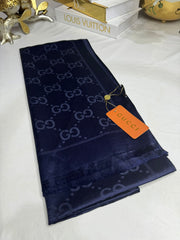 İthal G Kaşmir İpek Şal 49102 - Lacivert - Organic ScarfsOrganic Scarfs