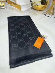 İthal G Kaşmir İpek Şal 49102 - Siyah - Organic ScarfsOrganic Scarfs