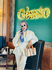 İTHAL VUAL %100 İPEK ŞAL - 78963 saks/altın - Organic ScarfsOrganic Scarfs
