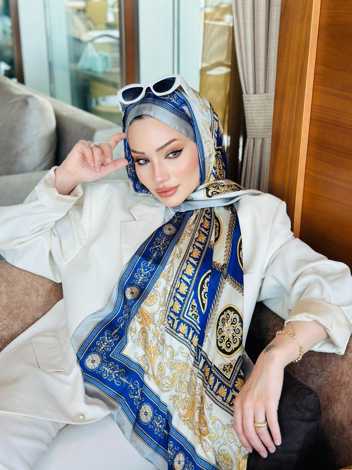 İTHAL VUAL %100 İPEK ŞAL - 78963 saks/altın - Organic ScarfsOrganic Scarfs