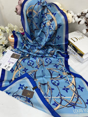 Lv Çift Taraflı İthal Vual İpel Şal 85631 - Mavi - Organic ScarfsOrganic Scarfs