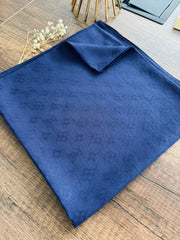 LV Krep Kraş Jakar Eşarp 50971 - Lacivert - Organic ScarfsOrganic Scarfs