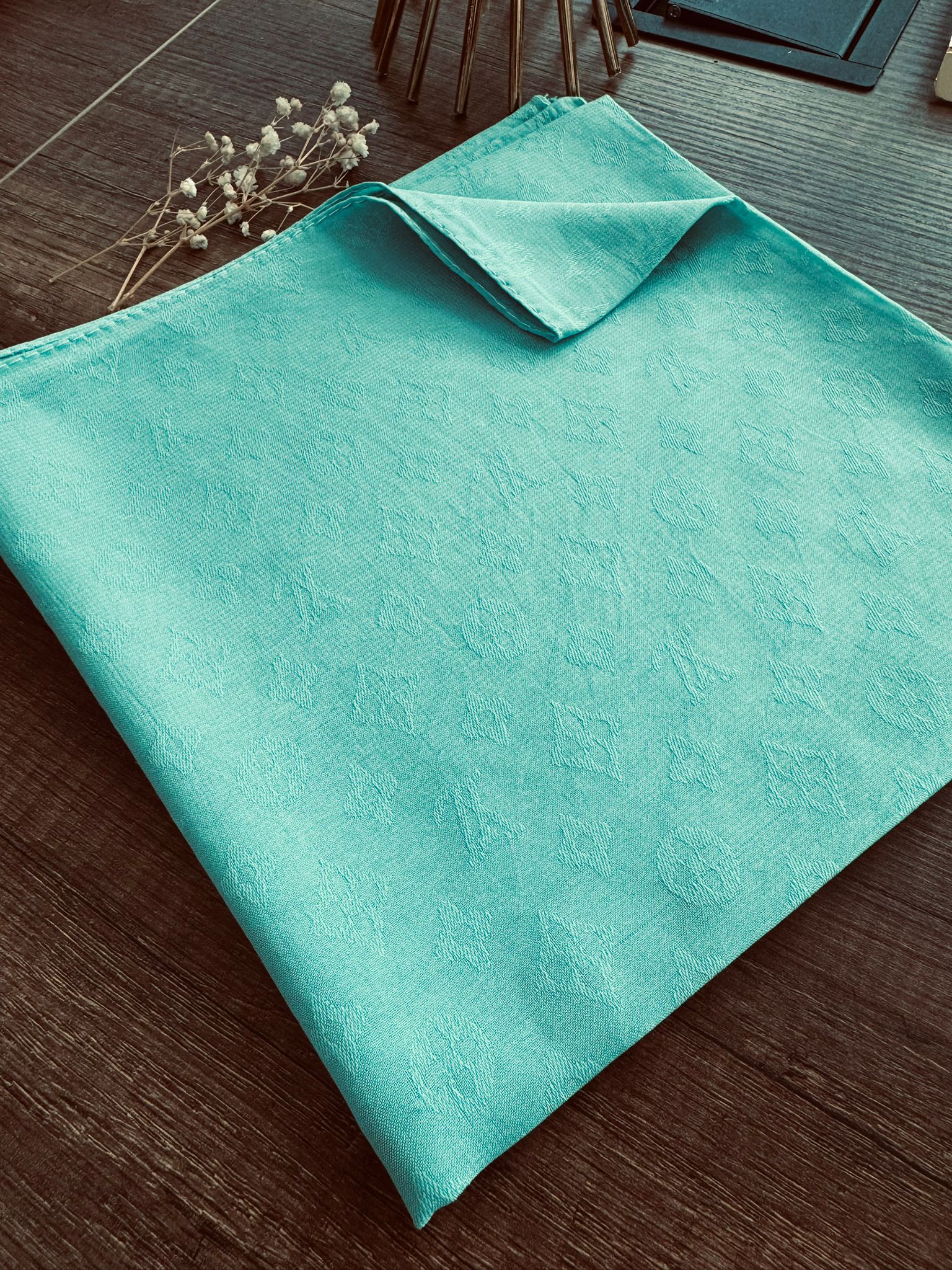 LV Krep Kraş Jakar Eşarp 50971 - Mint - Organic ScarfsOrganic Scarfs