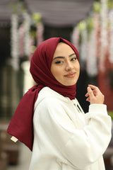Organic Scarfs Pamuk Kraş Cazz Şal Modeli - Bordo - Organic ScarfsOrganic Scarfs