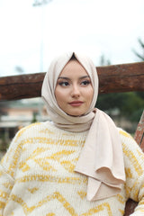 Organic Scarfs Pamuk Kraş Cazz Şal Modeli - Çakıl Taşı - Organic ScarfsOrganic Scarfs