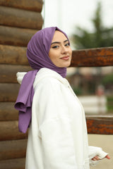 Organic Scarfs Pamuk Kraş Cazz Şal Modeli - Eflatun - Organic ScarfsOrganic Scarfs