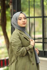 Organic Scarfs Pamuk Kraş Cazz Şal Modeli - Füme - Organic ScarfsOrganic Scarfs
