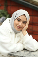 Organic Scarfs Pamuk Kraş Cazz Şal Modeli - Gri - Organic ScarfsOrganic Scarfs