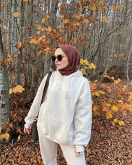 Organic Scarfs Pamuk Kraş Cazz Şal Modeli - Kahverengi - Organic ScarfsOrganic Scarfs