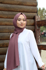 Organic Scarfs Pamuk Kraş Cazz Şal Modeli - Koyu İncir - Organic ScarfsOrganic Scarfs