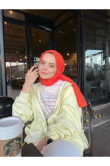 Organic Scarfs Pamuk Kraş Cazz Şal Modeli - Turuncu - Organic ScarfsOrganic Scarfs