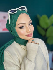 Organic Scarfs Pamuk Kraş Cazz Şal Modeli - Zümrüt - Organic ScarfsOrganic Scarfs