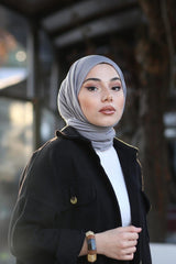 Organic Scarfs Tesettür Penye Şal Hijap Modeli - Gri - Organic ScarfsOrganic Scarfs
