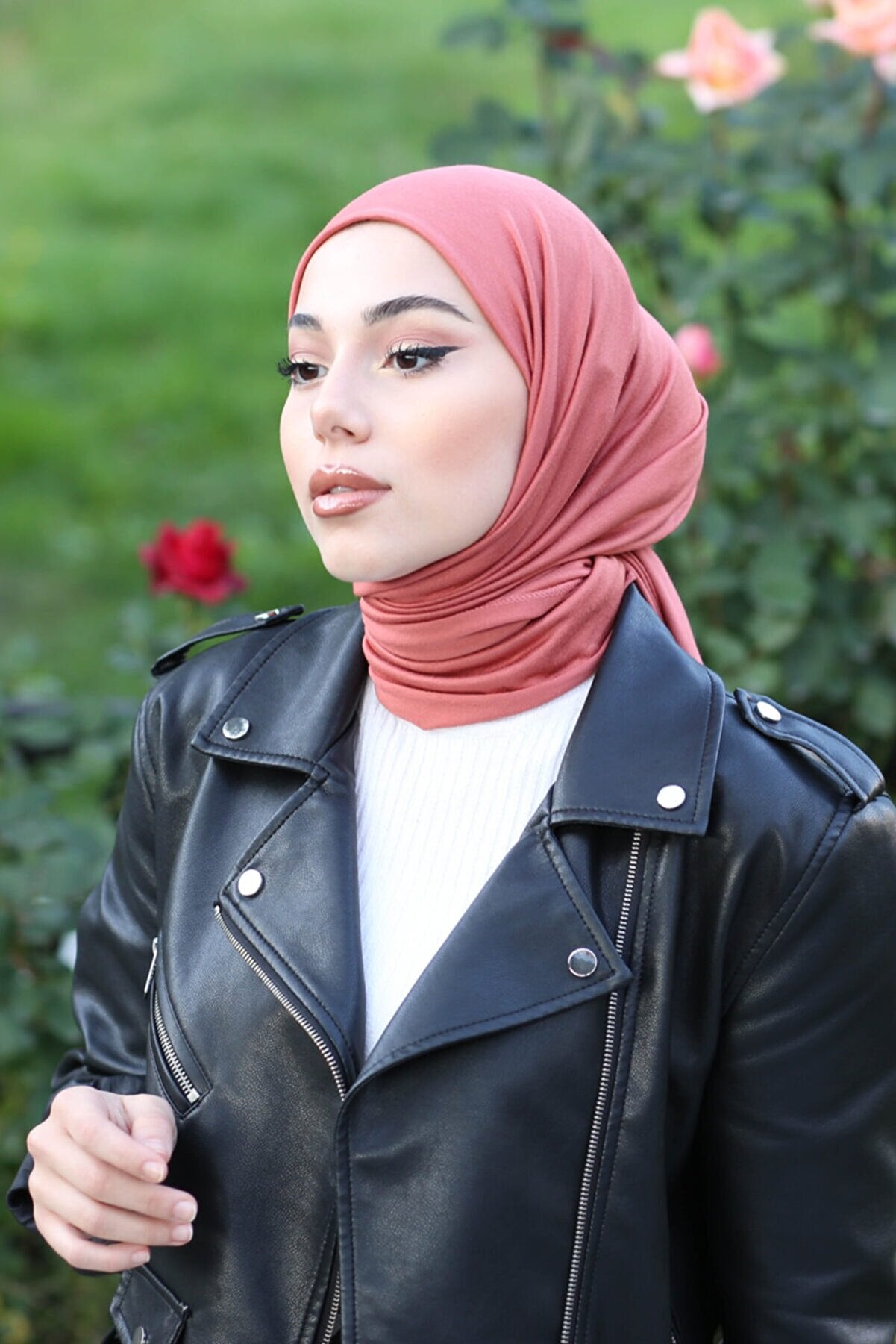 Organic Scarfs Tesettür Penye Şal Hijap Modeli - Gül Kurusu - Organic ScarfsOrganic Scarfs