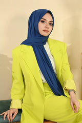 Organic Scarfs Tesettür Penye Şal Hijap Modeli - İndigo - Organic ScarfsOrganic Scarfs