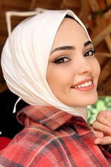 Organic Scarfs Tesettür Penye Şal Hijap Modeli - Kırık Beyaz - Organic ScarfsOrganic Scarfs