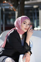 Organic Scarfs Tesettür Penye Şal Hijap Modeli - Pembe - Organic ScarfsOrganic Scarfs