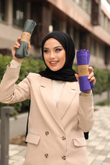 Organic Scarfs Tesettür Penye Şal Hijap Modeli - Siyah - Organic ScarfsOrganic Scarfs