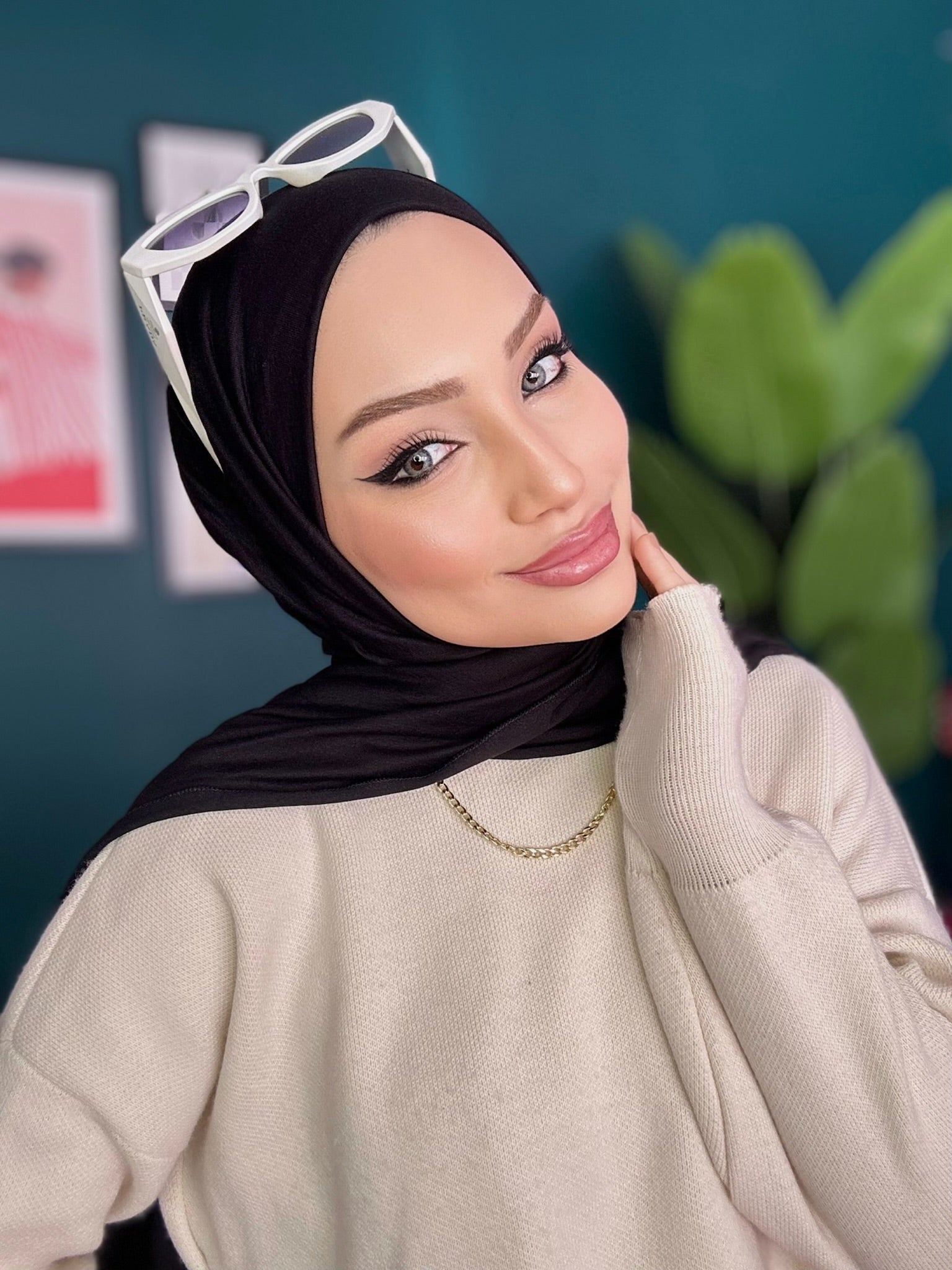 Organic Scarfs Tesettür Penye Şal Hijap Modeli - Siyah - Organic ScarfsOrganic Scarfs