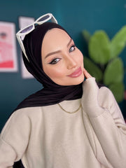 Organic Scarfs Tesettür Penye Şal Hijap Modeli - Siyah - Organic ScarfsOrganic Scarfs